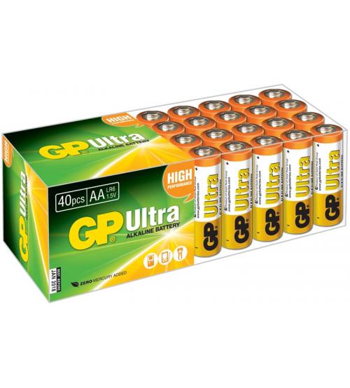 GP Batteries GPPCA15AU007 GP Ultra Alkaline AA Batteries (Pack of 40 Cells)